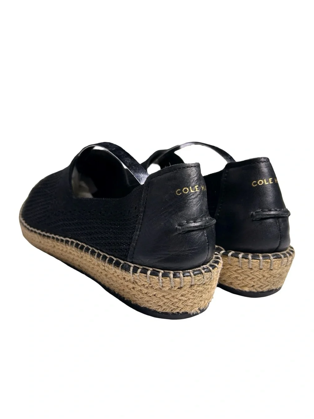 Cole Haan Cloudfeel Stitchlite Black Knit Espadrille Slip-On Flats. Sz 8.5